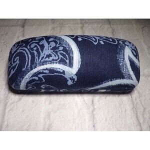 Vera Bradley Indio Blue Eyeglass Case Hard Clamshell EUC